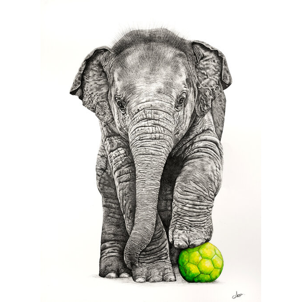 Playtime Elephant Giclee Print